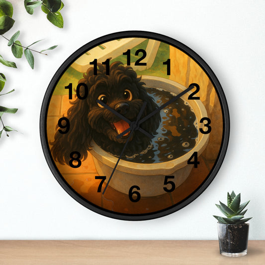 Relajado en su Propio Mundo - Reloj de Pared con marco de Madera Artesanal con Cubierta Acrílica de Alta Definición