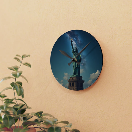 Luz Eterna sobre la Tierra - Reloj de Pared en Acrílico Transparente