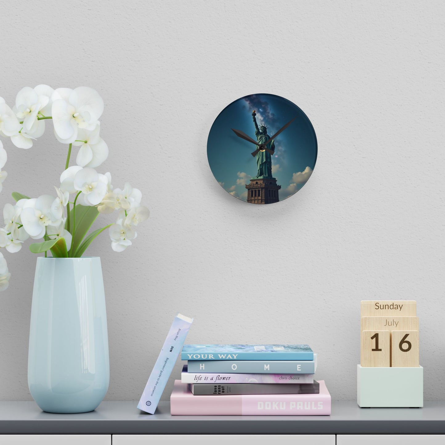 Luz Eterna sobre la Tierra - Reloj de Pared en Acrílico Transparente